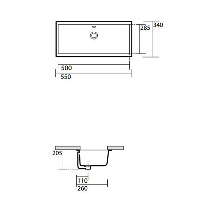 Kerasan Tezgah Altı Seramik Lavabo 50 cm - Beyaz