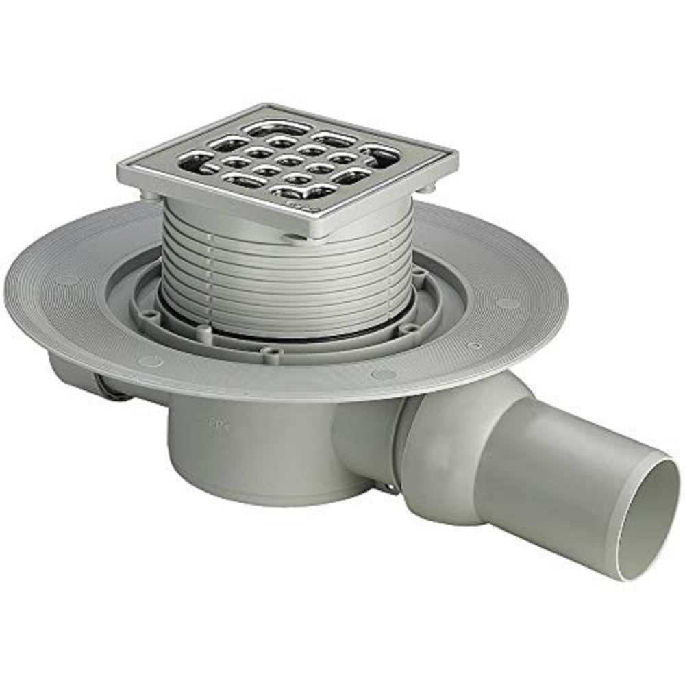 Viega Advantix Yandan Çıkışlı ,Paslanmaz Izgaralı Yer Süzgeci 10x10 cm