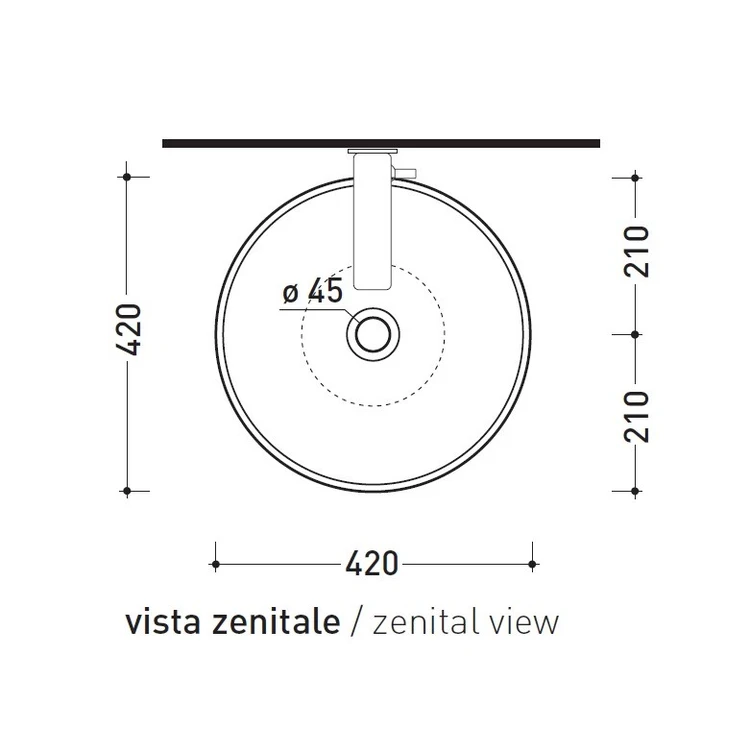 Ceramica Flaminia Boll 42 Seramik Çanak Lavabo - 42x14,5 cm